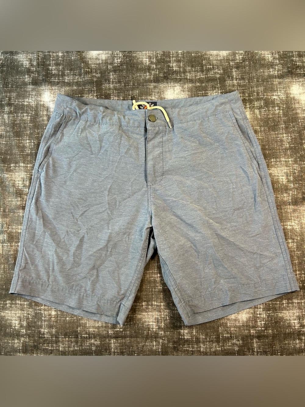 Faherty All Day Shorts Mens 34(35x9) Heather Blue Hybrid Quick Dry 4 Way Stretch